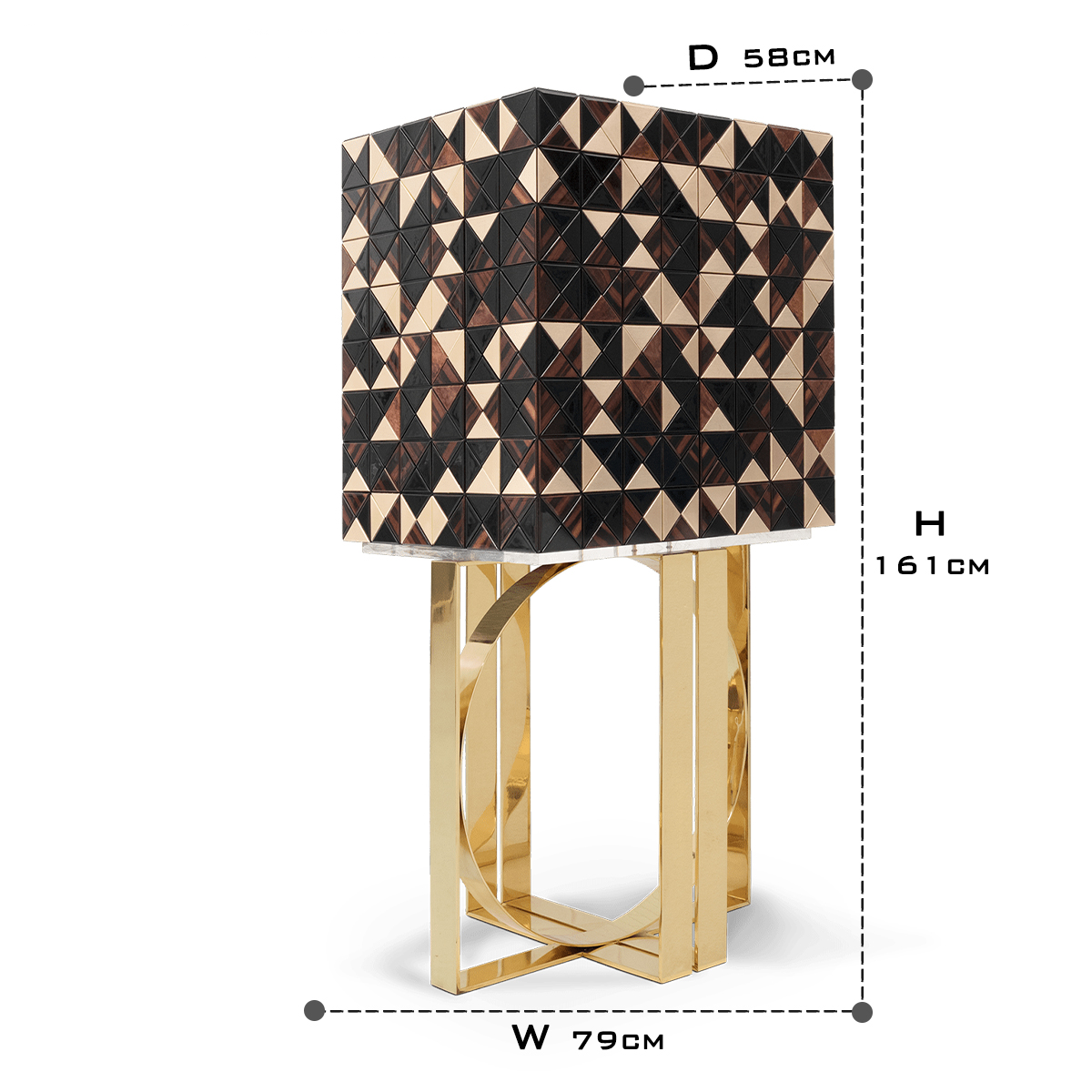 Luxury Geometric Bar Cabinet with Pixel-Inspired Design & Hidden Storage