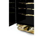 Luxury Marble Storage Cabinet with Brass Base, Hidden Shelves & Designer Storage