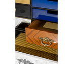Luxury Patchwork Wood Sideboard Buffet Cabinet with Hidden Storage