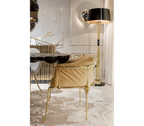 Luxury Surrealist Armchair with Gold-Plated Brass Frame, Velvet Seat & Sculptural Design