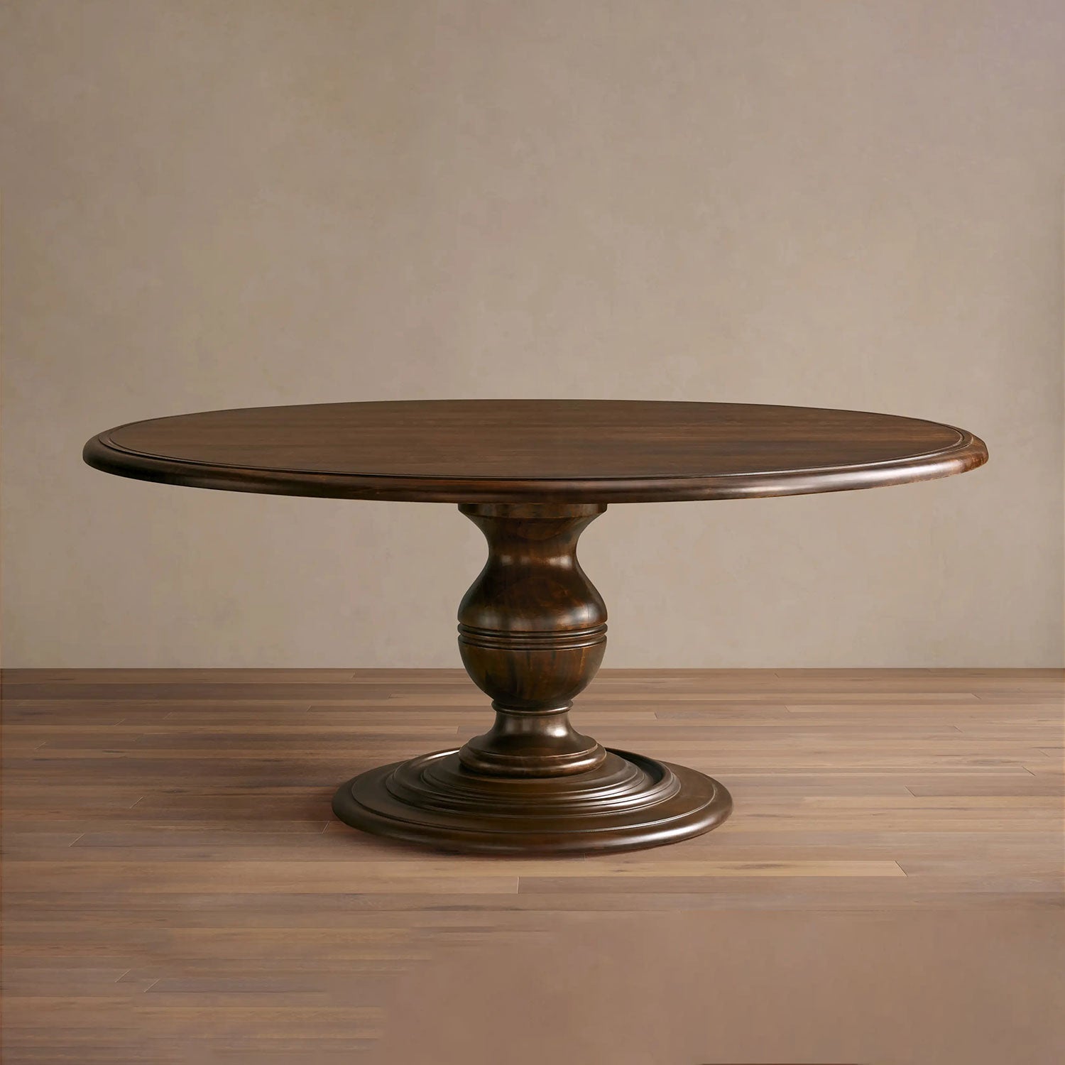 Asolo Round Tulipwood Dining Table Hand-Carved Base