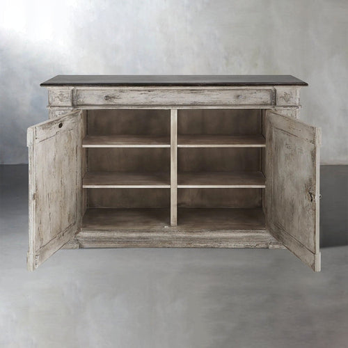 Messina Center Floral Bell'Arte Buffet Sideboard Wood Distressed Entryways Cabinet