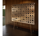 Luxury Walnut Bar Cabinet with Brass Accents & Hidden Storage