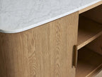 Danny Country Oak Buffet Sideboard Marble Top Media TV Cabinet Wood Entryways Cabinet