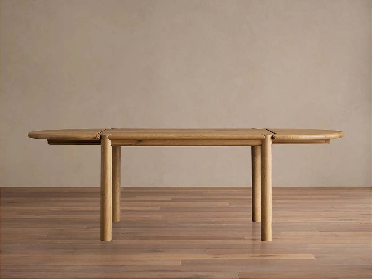 Sulina Wood Oak Extension Dining Table Drop-Leaf Design