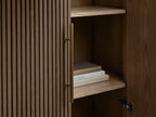 Finnley Wood Tall Cabinet Living Room Storage Cabinet with Doors Minimalist Modern Style