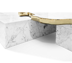 Luxury Black & White Coffee Table with Sculptural Design & High Gloss Finish