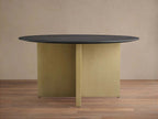 Saint Germain Round Wood Dining Table with Solid Oak Wood & Clement Base