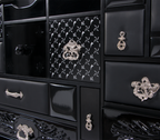 Luxury Black Sideboard Cabinet with Geometric Design & Hidden Storage