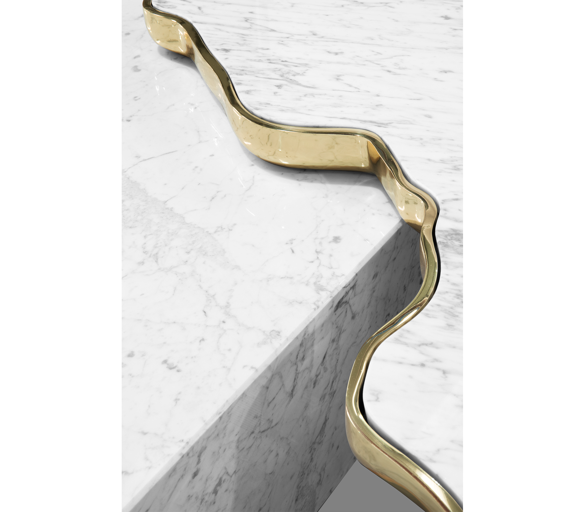 Luxury Black & White Coffee Table with Sculptural Design & High Gloss Finish