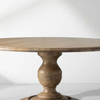 Asolo Round Tulipwood Dining Table Hand-Carved Base