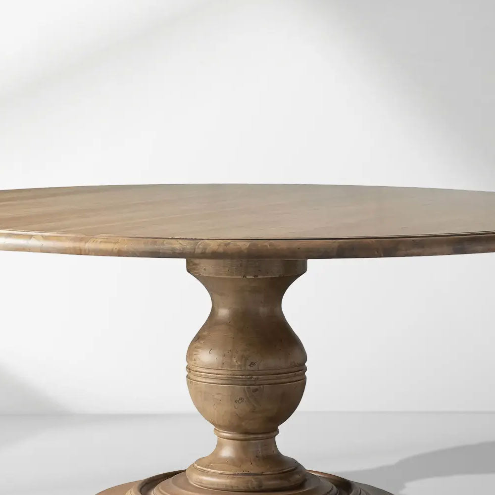 Asolo Round Tulipwood Dining Table Hand-Carved Base