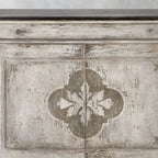 Messina Center Floral Bell'Arte Buffet Sideboard Wood Distressed Entryways Cabinet