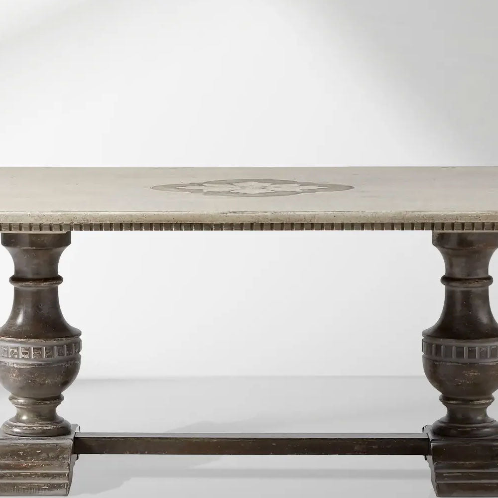 Bell'Arte Wood Expandable Dining Table Florence Center Hand-painted Floral Dining Table With two 20" Extensions