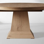 Leighton Ausziehtisch, runder Esstisch aus Holz im Landhausstil mit Einlegeplatten