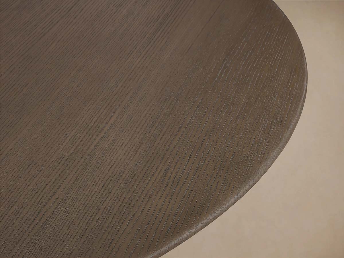 Saint Germain Round Wood Dining Table with Solid Oak & Oak Veneers Wood Dauphine Base