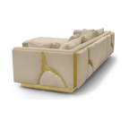 Luxury Modular Sofa with Karst-Inspired Sculptural Design & Polished Brass Frame