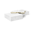 Luxury Black & White Coffee Table with Sculptural Design & High Gloss Finish