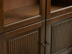 Giotto Glass Doors Tall Display Cabinet Wood Antique Dining Sideboard Antique Bookcase