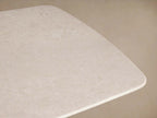 Saint Germain Stone Dining Table with Natural Marble Top Wood Dauphine Base