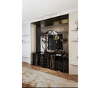 Luxury Sculptural Sideboard Cabinet with Black Gold Finish & Hidden Storage