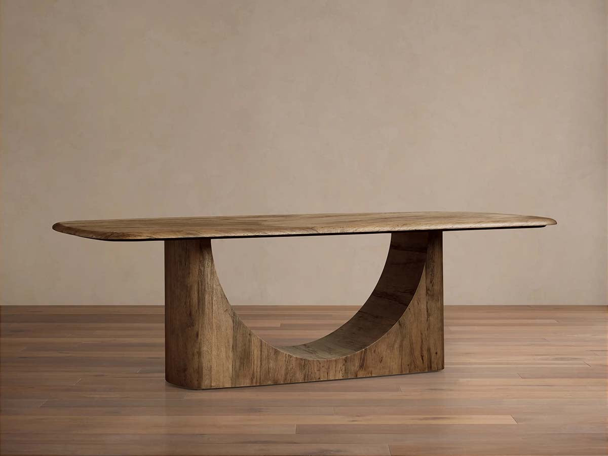 San Rafael Dining Table with Parquetry Top Hand-Aged Natural Primavera Wood