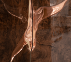 Luxury Black Gold Sideboard Cabinet with Sculptural Cracked Design