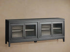 Rowan Wood TV Stand Unit Sideboard with Reeded Glass Doors Entrance Cabinet Modern Modular Media Console Storage Cabinet