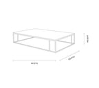 Nomad Rectangular Coffee Table with White Marble Top Steel Base Living Room Center Tea Table