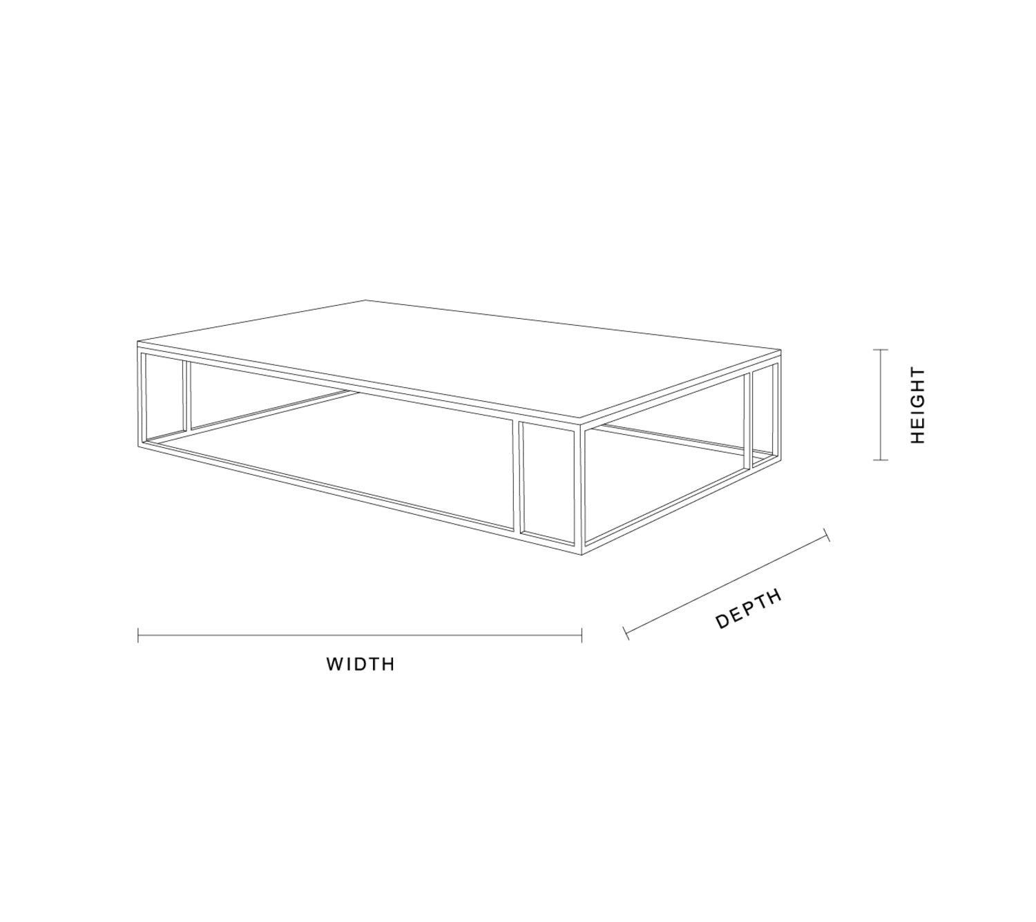 Nomad Rectangular Coffee Table with White Marble Top Steel Base Living Room Center Tea Table