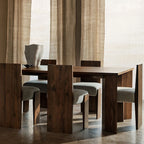 Yorn Wood Rectangular Dining Table with Angled Leg Design Base