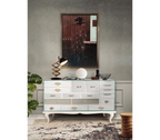 Luxury Patchwork Wood Sideboard Buffet Cabinet with Hidden Storage