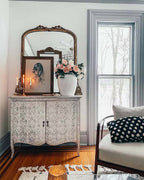 Amalfi Wood Sideboards Buffet Cabinet Hand-Painted Distressed Entrance Storage Cabinet
