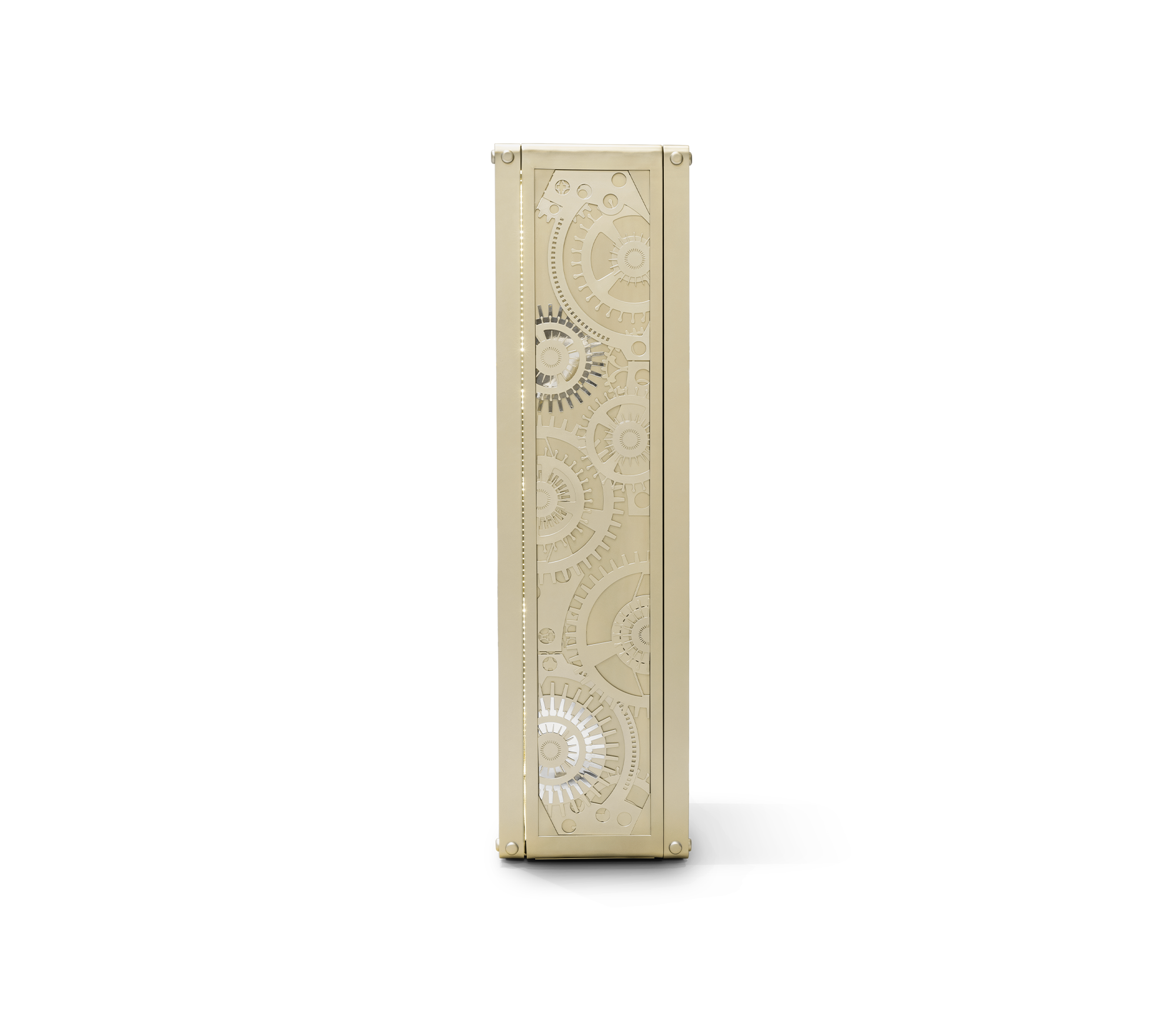Luxury Baron Safe with Electric Opening System, Gold-Plated Brass & Walnut Root Interior