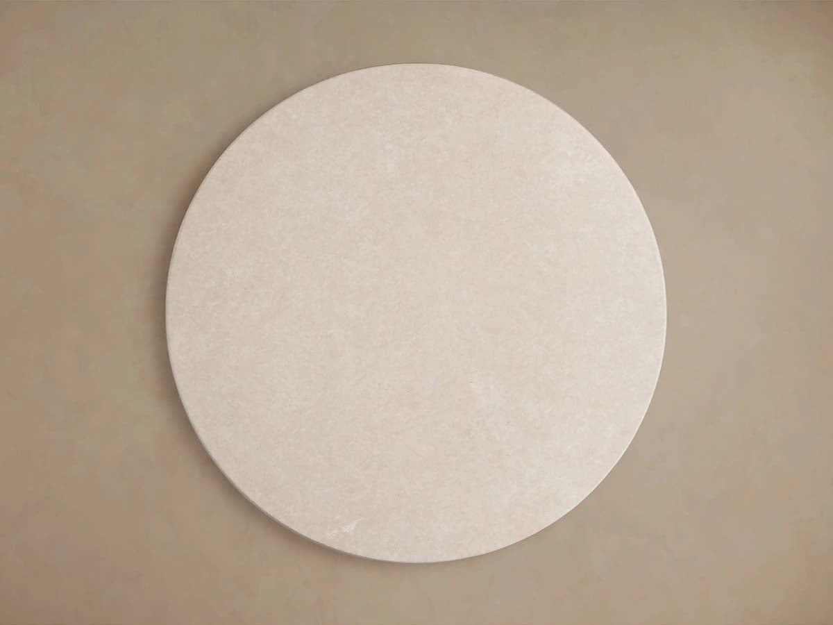 Saint Germain Round Marble Stone Dining Table with Clement Base