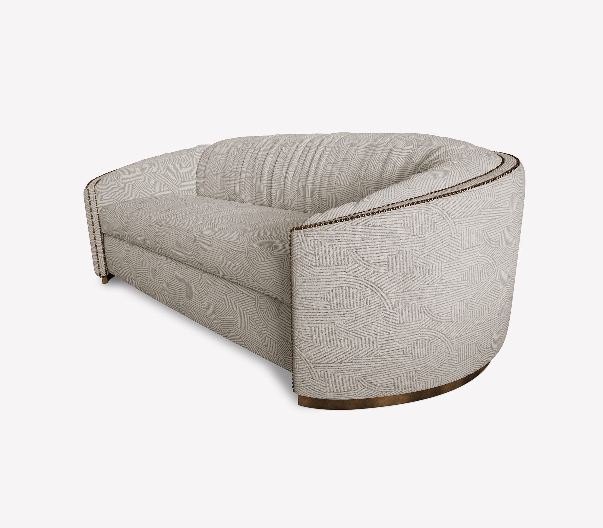 Luxury Curved Velvet Sofa with Gold Accents & Modern Designer Style