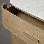 Danny Solid Oak Wood Six-Drawer Dresser with Marble Top Chest Of 6 Drawers Storage Cabinet Modern Style