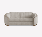 Luxury Curved Velvet Sofa with Gold Accents & Modern Designer Style