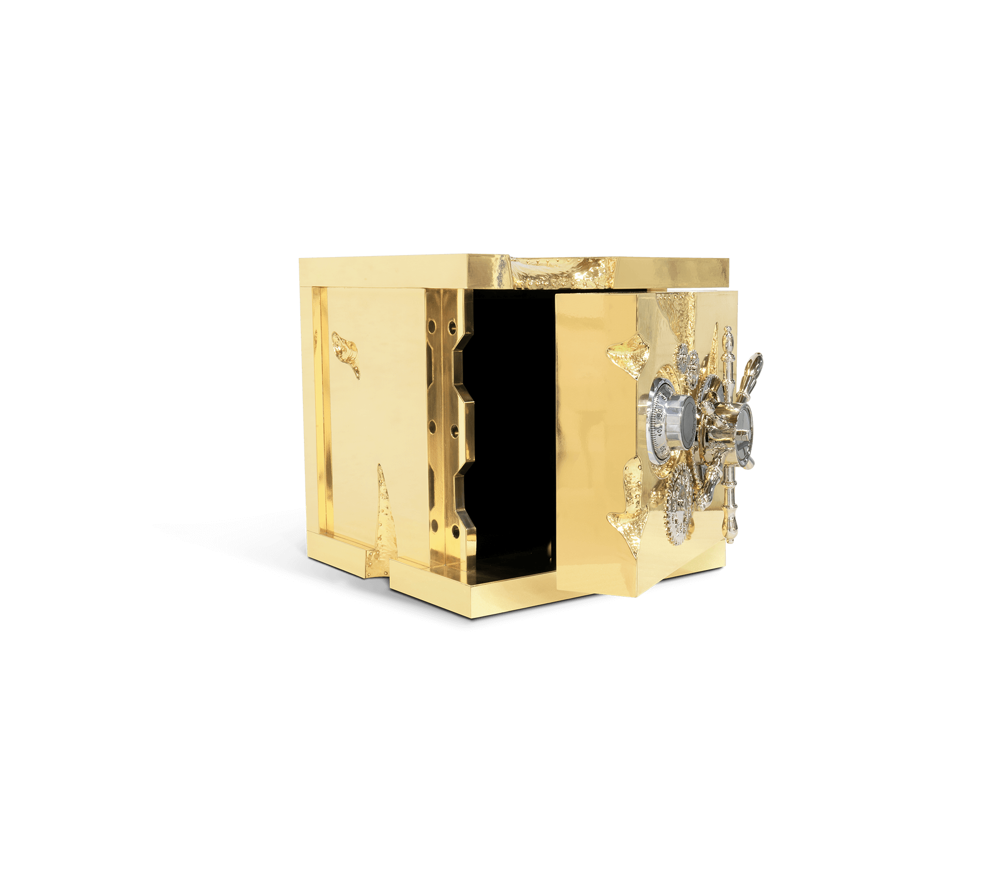 Luxury Portable Jewelry Safe with Secret Dial Lock & Gold-Plated Brass Gear Design