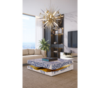 Luxury Carrara Marble Coffee Table with Sculptural Brass Frame & Organic Design