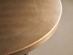 Recycled Metal Round Dining Table Metal Hand-Hammered Top & Black Vertex Iron Base