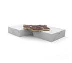 Luxury Black & White Coffee Table with Sculptural Design & High Gloss Finish