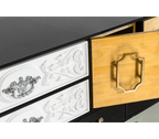 Luxury Patchwork Wood Sideboard Buffet Cabinet with Hidden Storage