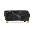 Luxury Diamond-Inspired Sideboard Cabinet with Black Gold Finish & Hidden Storage