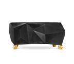 Luxury Diamond-Inspired Sideboard Cabinet with Black Gold Finish & Hidden Storage