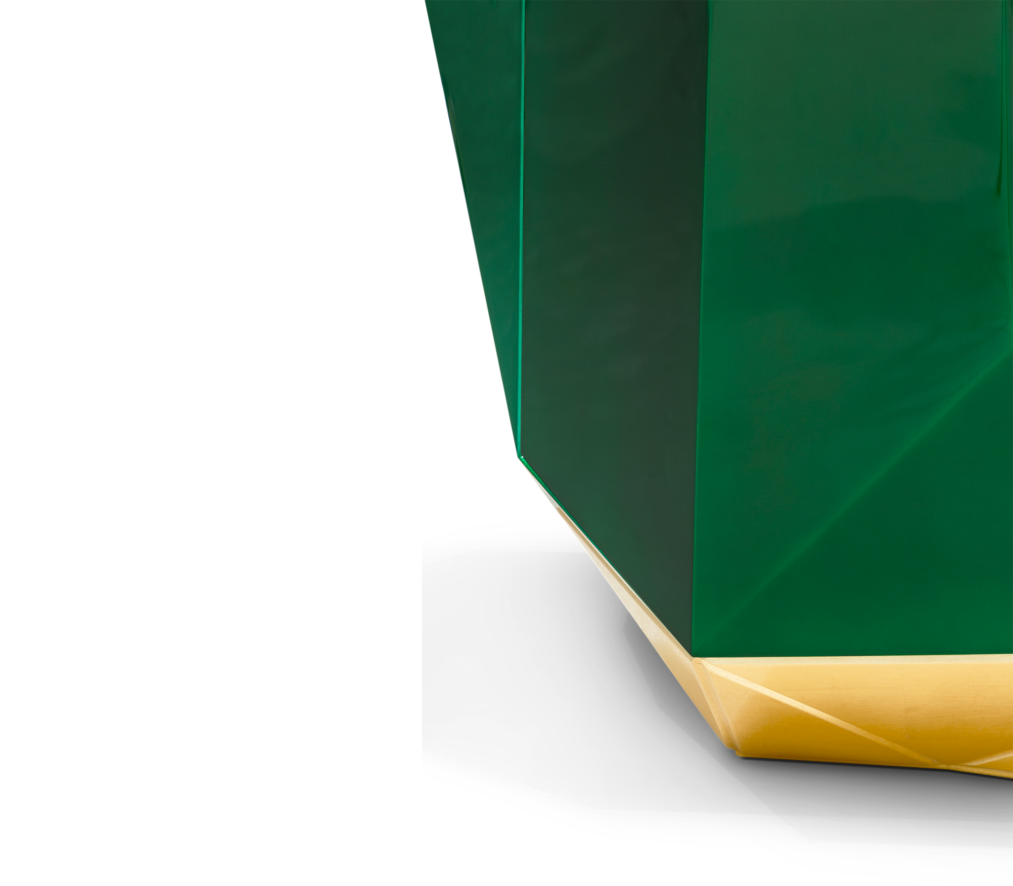 Luxury Emerald Green Sideboard Cabinet with Diamond-Inspired Faceted Design