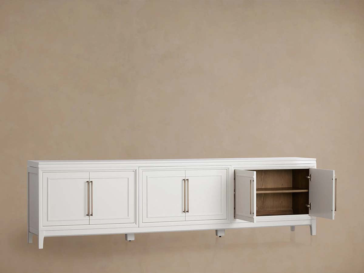 Rowan Modular Media Console Wood TV Stand Unit Modern Sideboard Living Entryways Storage Cabinet