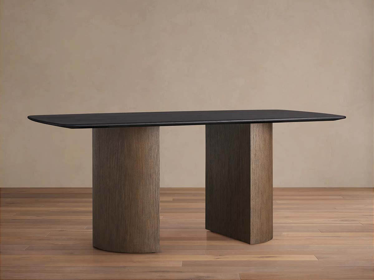 Saint Germain Wood Dining Table with Rectangle Solid Oak Top & Wood Dauphine Base