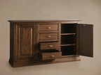 Tuscany Solid Poplar Wood Buffet Sideboard Vintage 4 drawers Cabinet Old World Entryways Cabinet1