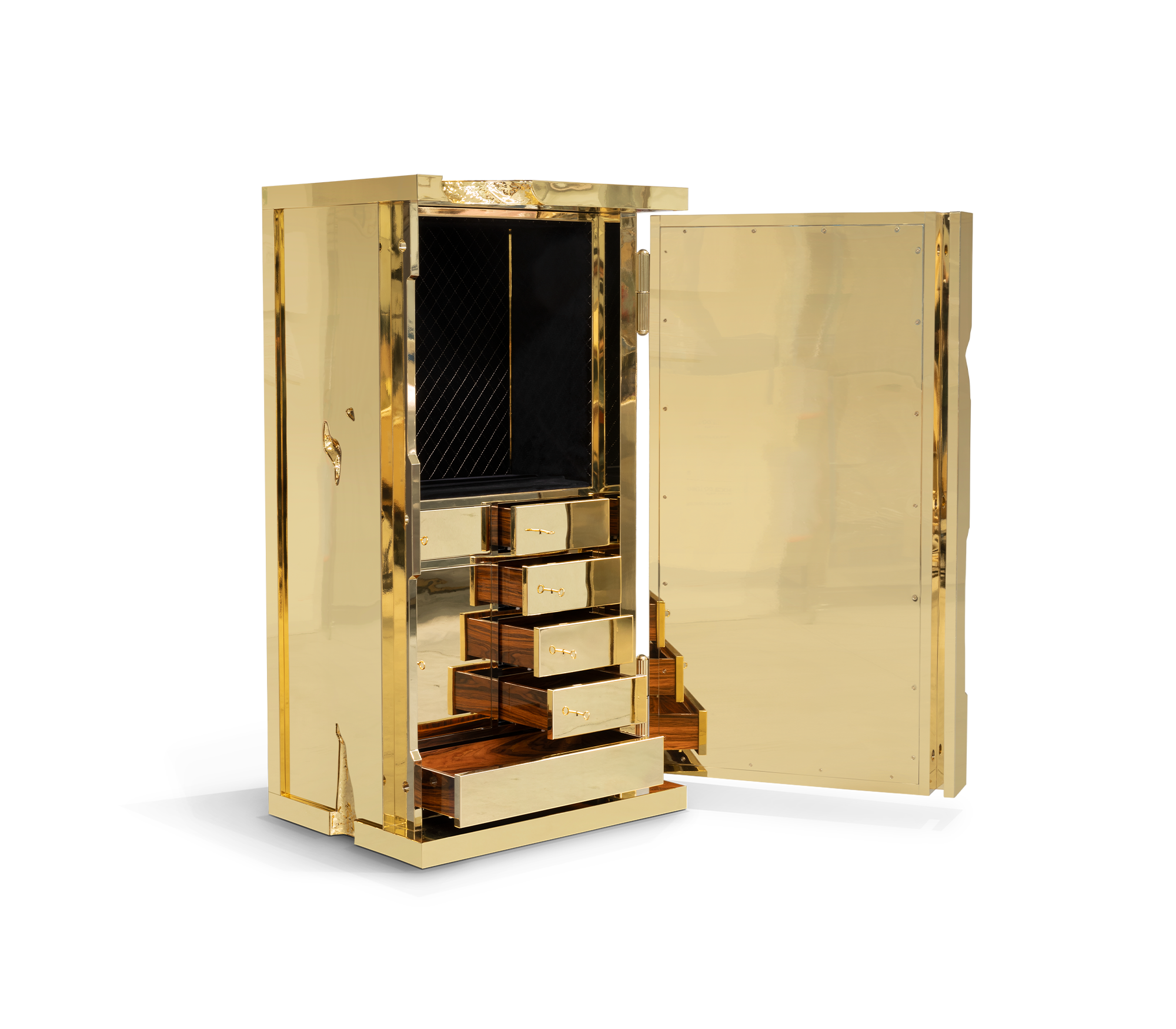 Luxury Collectible Vault Safe with Gold-Plated Finish & Secret Dial Lock System